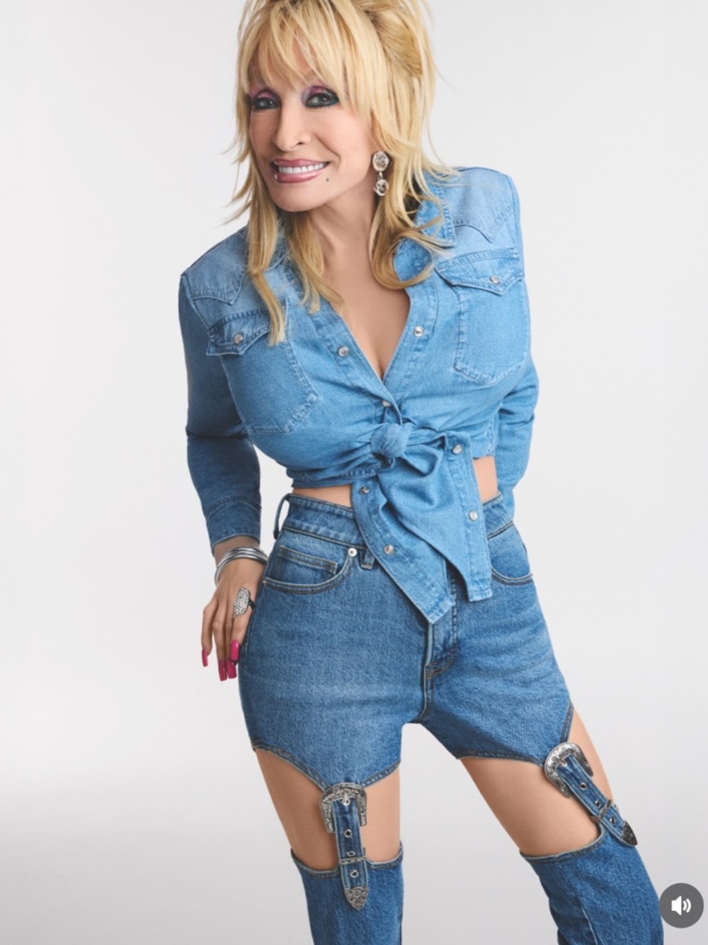 NWT Good American X Dolly Parton Dolly Joleans Bootcut High Rise Jeans Size 4/27